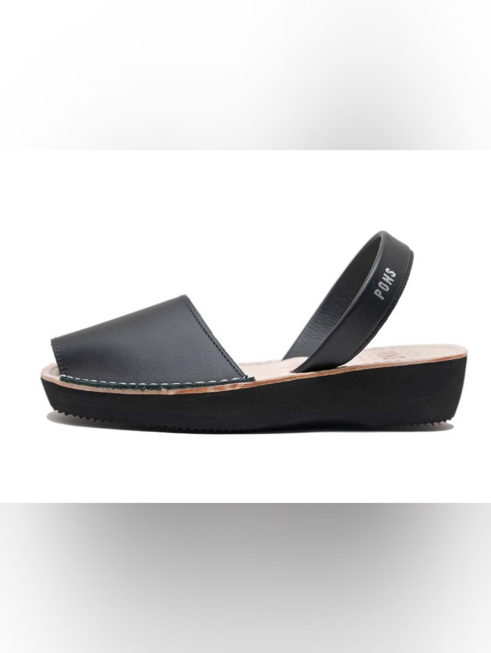 Pons Menorca Avarca Sandals Classic Platform Black Size 6